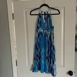 Size XS patterned blue summer dress Athleta good condition